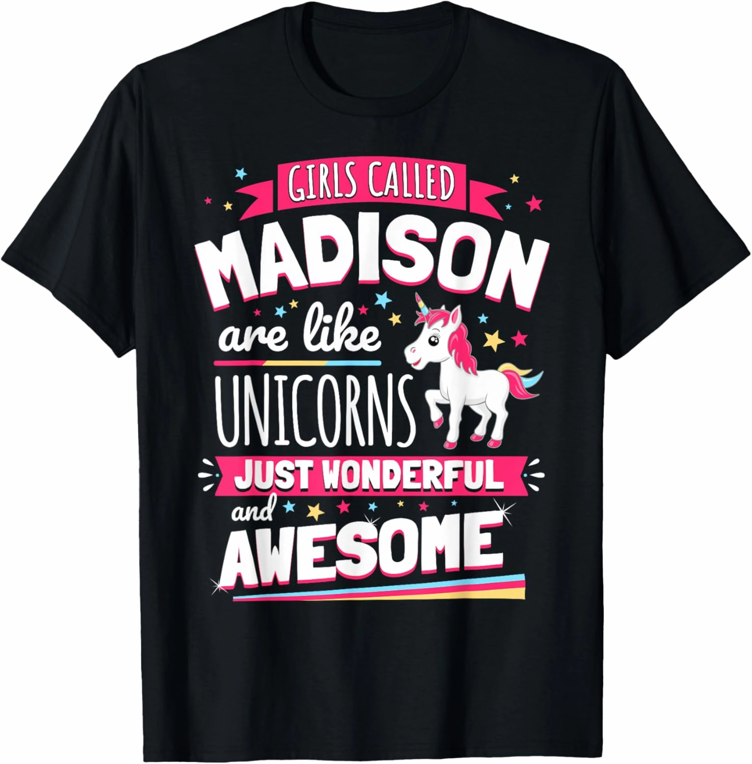 Madison Forename Prename First Given Name Unicorn T-Shirt T-Shirt