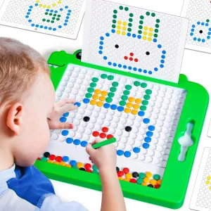 Magnetic Drawing Board Toys for 3-6 Year Old Boys/Doodle Board Educational Toddler Toys Age 2-4/Dinosaur Travel Toys for Kids 3-5/Magnetic Dot Art Birthday Gifts for Girls 4-8