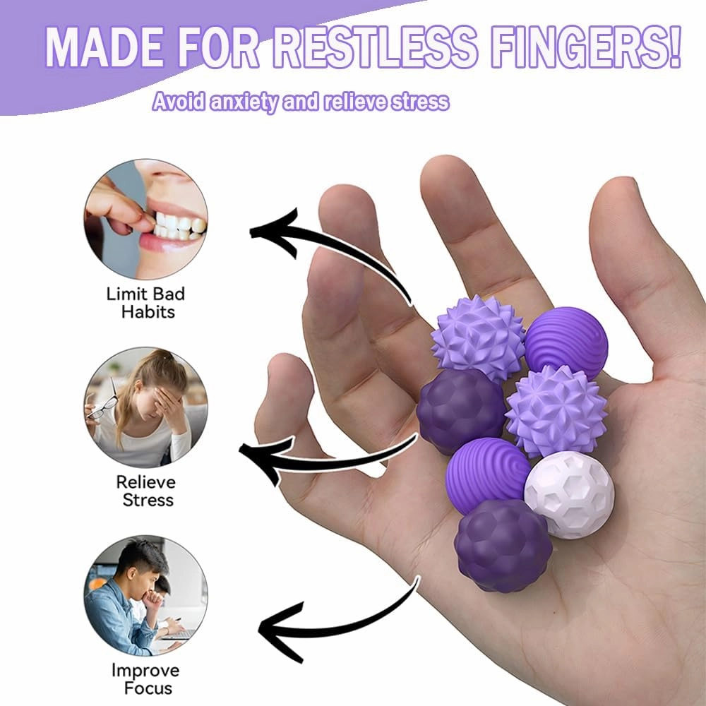 Magnetic Sensory Fidget Ball Toy, Attracting Stress Ball with Silicone Shell for Adults and Teens, Peace of Hands and Anxiety Mind, Fun Stress Free Magnet Balls