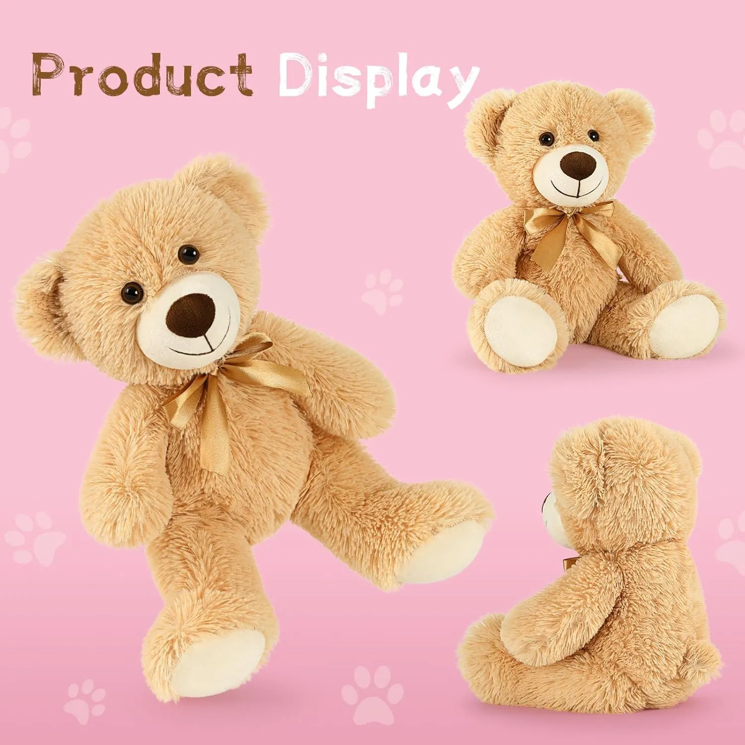 MaoGoLan Bulk Teddy Bear Baby Shower, 20 Packs Small Teddy Bear Stuffed Animals in Bulk,13.5" Small Stuffed Bears Plush for Wedding,Birthday,Christmas, Party Decorations