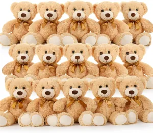 MaoGoLan Bulk Teddy Bear Baby Shower, 20 Packs Small Teddy Bear Stuffed Animals in Bulk,13.5" Small Stuffed Bears Plush for Wedding,Birthday,Christmas, Party Decorations