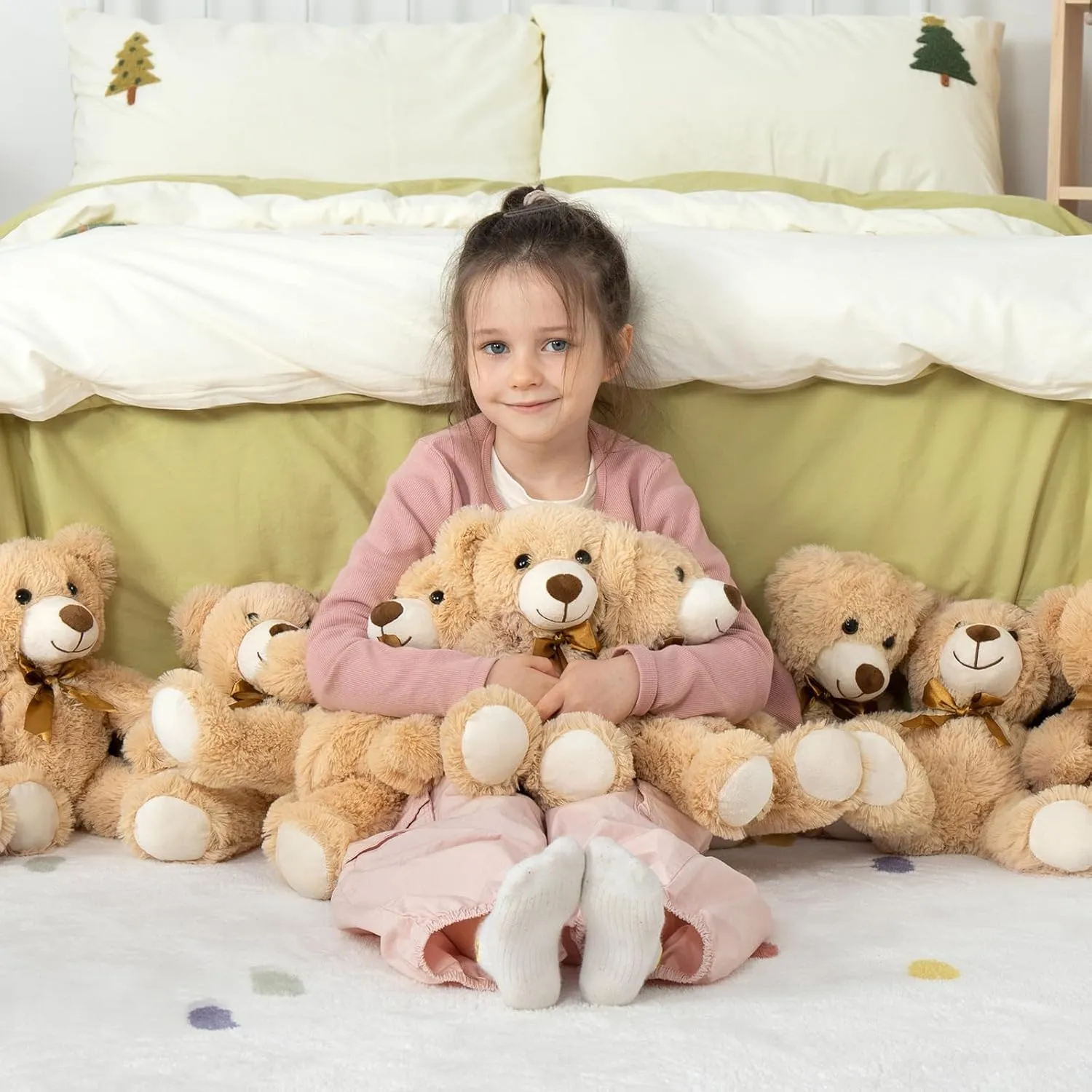 MaoGoLan Bulk Teddy Bear Baby Shower, 20 Packs Small Teddy Bear Stuffed Animals in Bulk,13.5" Small Stuffed Bears Plush for Wedding,Birthday,Christmas, Party Decorations