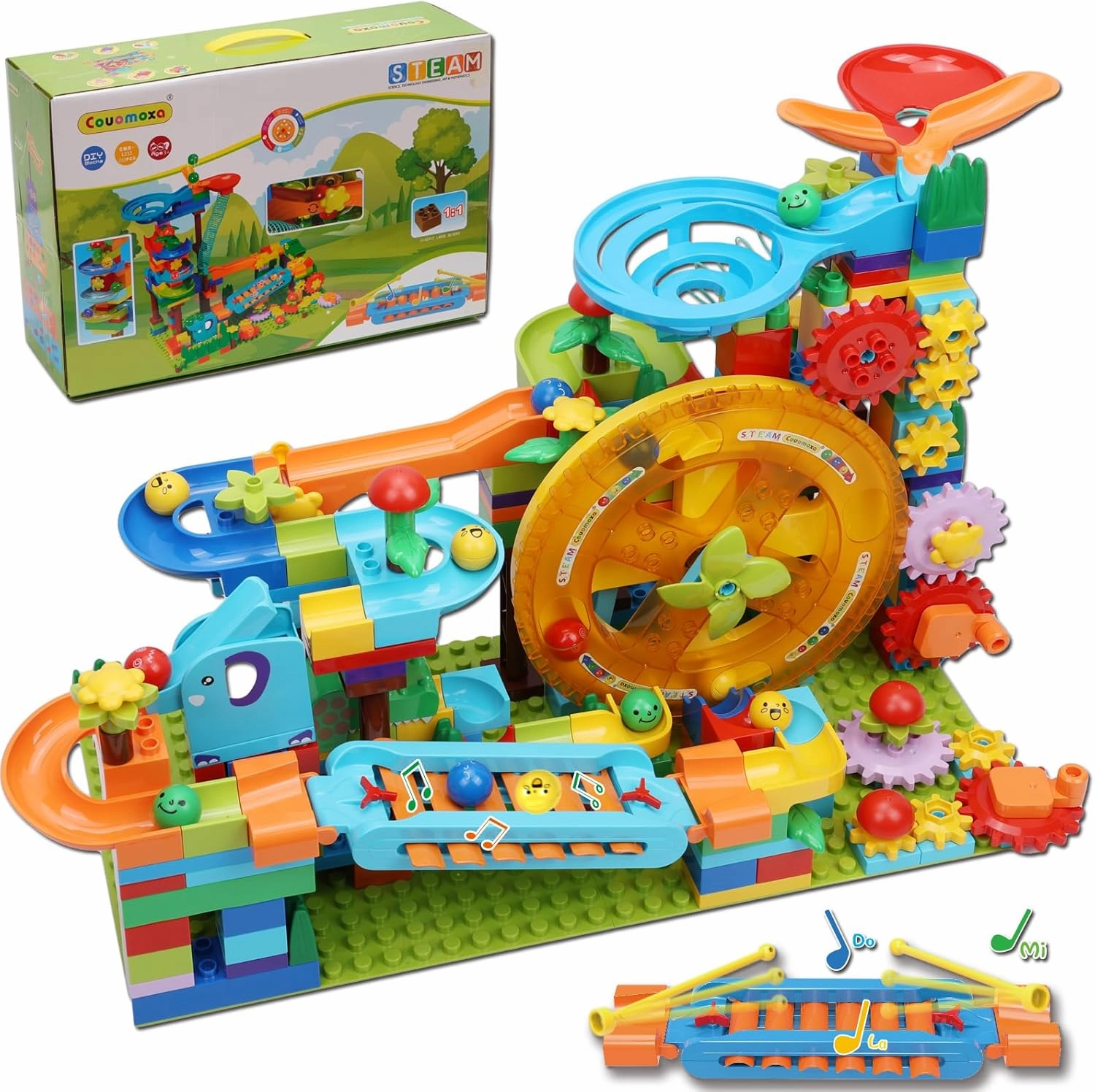 Marble Run Building Blocks Kid Toys Ages 4-8,Montessori Education Preschool Learning STEM Toys for 3 4 5 6 8 Year Old Boys and Girls Christmas Birthday Gifts,Puzzle Marbles Track for Kids Games