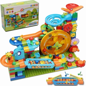 Marble Run Building Blocks Kid Toys Ages 4-8,Montessori Education Preschool Learning STEM Toys for 3 4 5 6 8 Year Old Boys and Girls Christmas Birthday Gifts,Puzzle Marbles Track for Kids Games