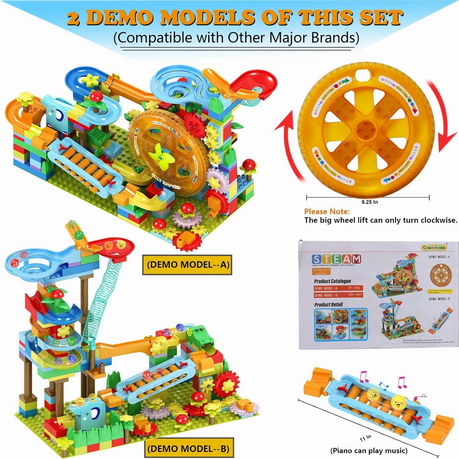 Marble Run Building Blocks Kid Toys Ages 4-8,Montessori Education Preschool Learning STEM Toys for 3 4 5 6 8 Year Old Boys and Girls Christmas Birthday Gifts,Puzzle Marbles Track for Kids Games