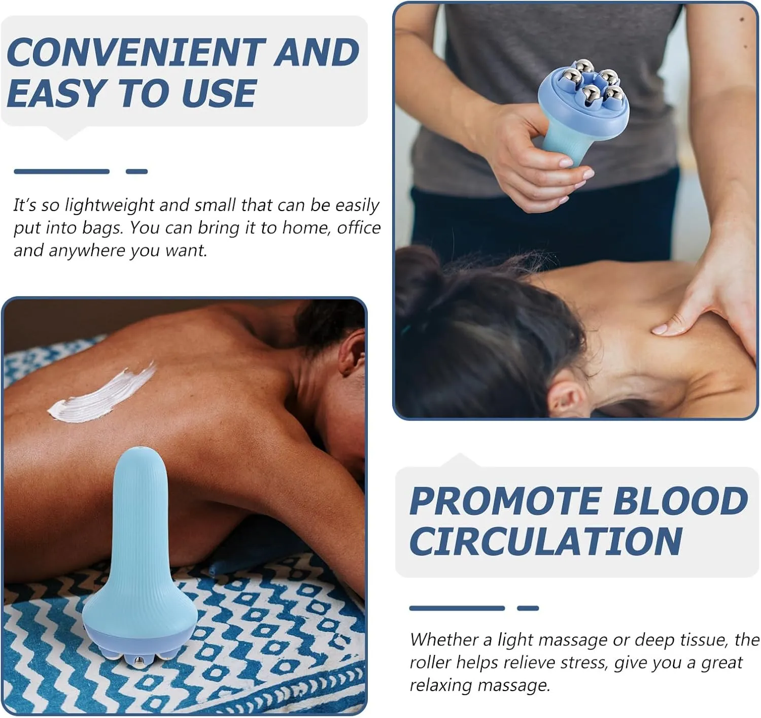 Massage Roller Exercise Roller Massage Ball Roller Face Tools Hair Growth Massager Percussion Massager Ice Face Roller Steel Ball Beads Massagers Back Massaging Devices