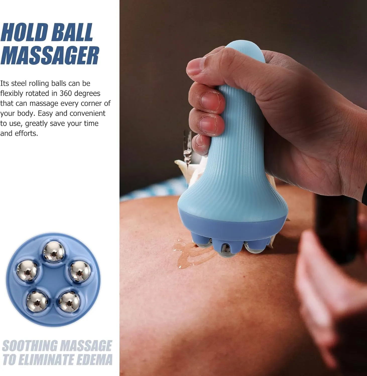 Massage Roller Exercise Roller Massage Ball Roller Face Tools Hair Growth Massager Percussion Massager Ice Face Roller Steel Ball Beads Massagers Back Massaging Devices