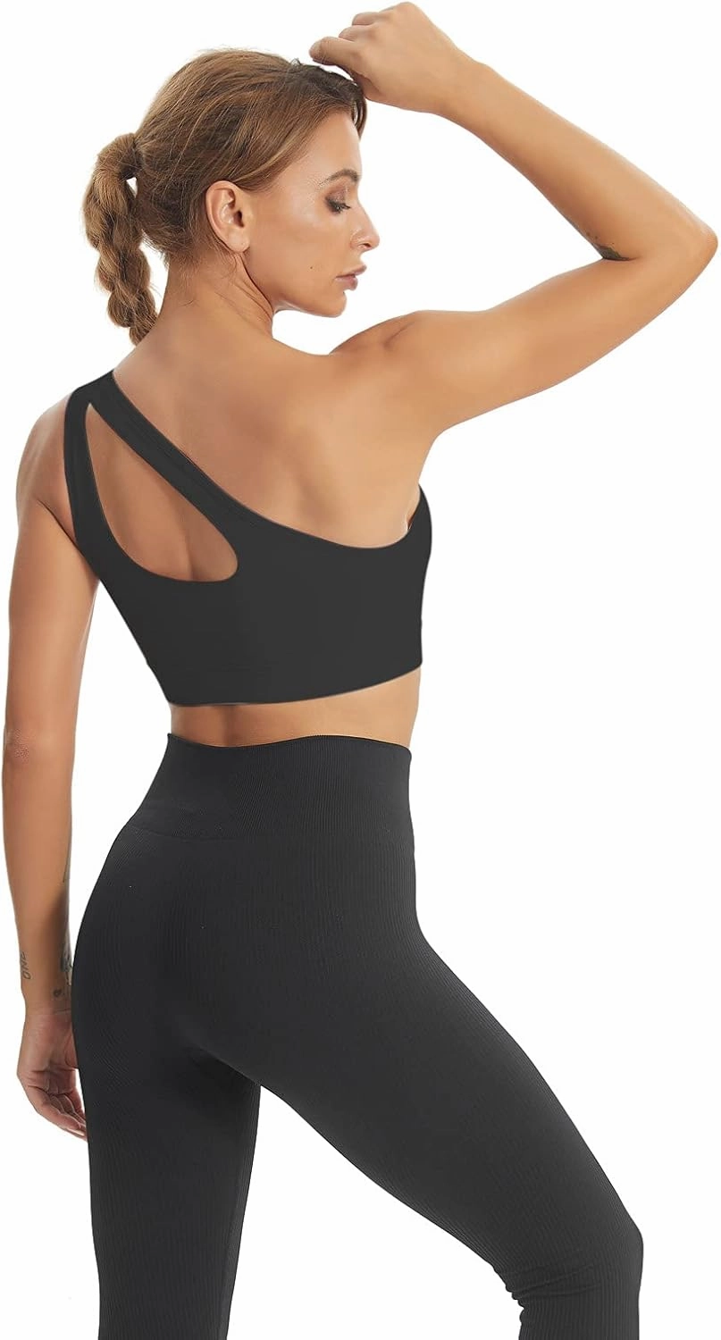 MATHACINO Sports Bra for Women, Criss Cross Racerback Yoga Bra Gym Top Workout Bra with Removable Pad Medium Support