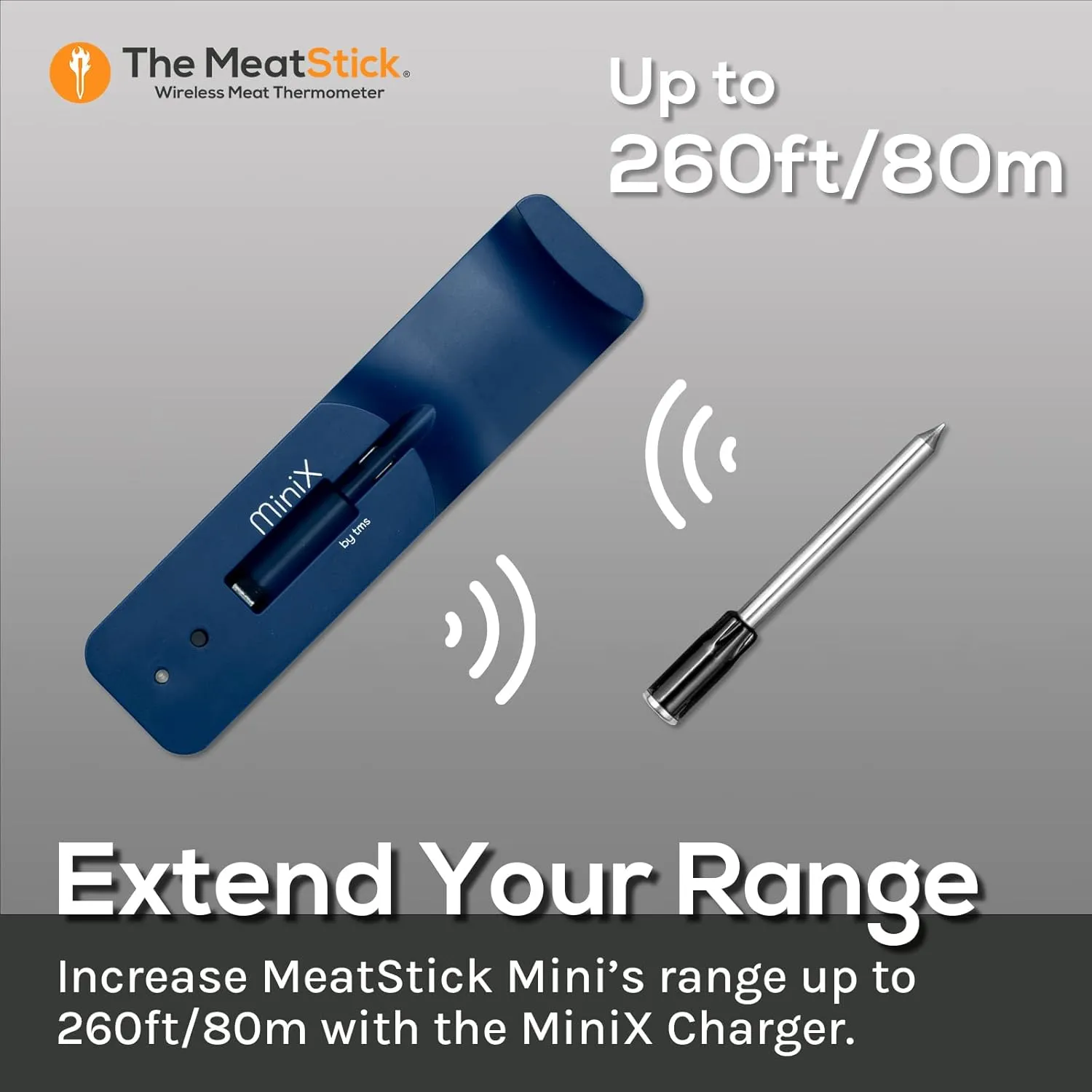 MeatStick Mini X Set | Wireless Meat Thermometer with Bluetooth | for Kitchen, Air Fryer, Deep Frying, Oven, Sous Vide, BBQ, Grill, Rotisserie | Limited Range