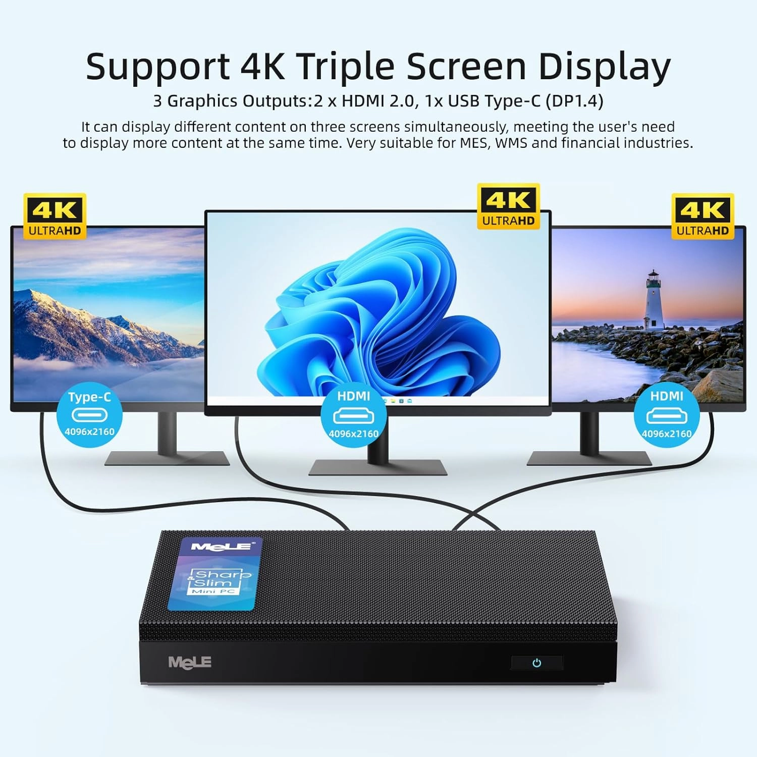 MeLE Quieter4C Ultrathin Fanless N100 Mini PC 16GB LPDDR4x 512GB SSD Micro PC 2X HDMI 4K USB-C Triple Display 2.4G/5GHz WiFi BT5.1 GbE Small Desktop Computer on Office IoT Astrophotography NAS MES WMS