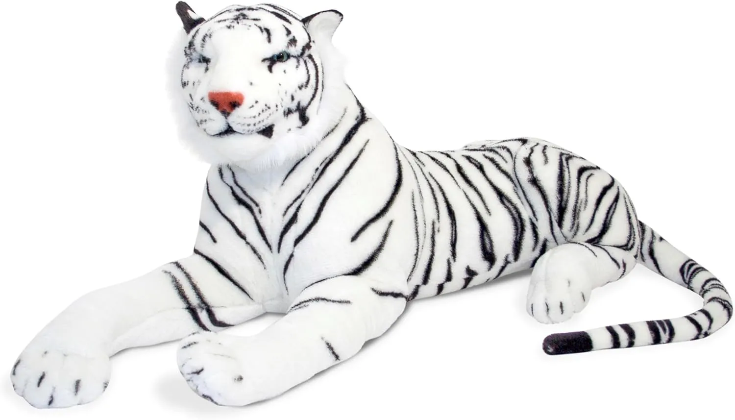 Melissa & Doug Giant Siberian White Tiger - Lifelike Stuffed Animal (over 5 feet long) - Extra Large, Plush Lifesize Tiger For Ages 3 