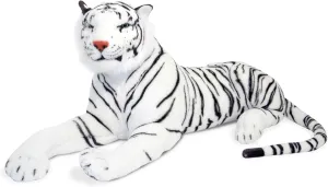 Melissa & Doug Giant Siberian White Tiger - Lifelike Stuffed Animal (over 5 feet long) - Extra Large, Plush Lifesize Tiger For Ages 3 