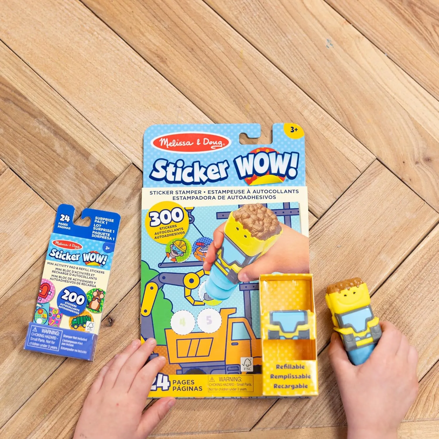 Melissa & Doug Sticker Wow!™ Bulldozer Bundle: 24-Page Activity Pad, Sticker Stamper, 500 Stickers, Arts and Crafts Fidget Toy Collectible Character