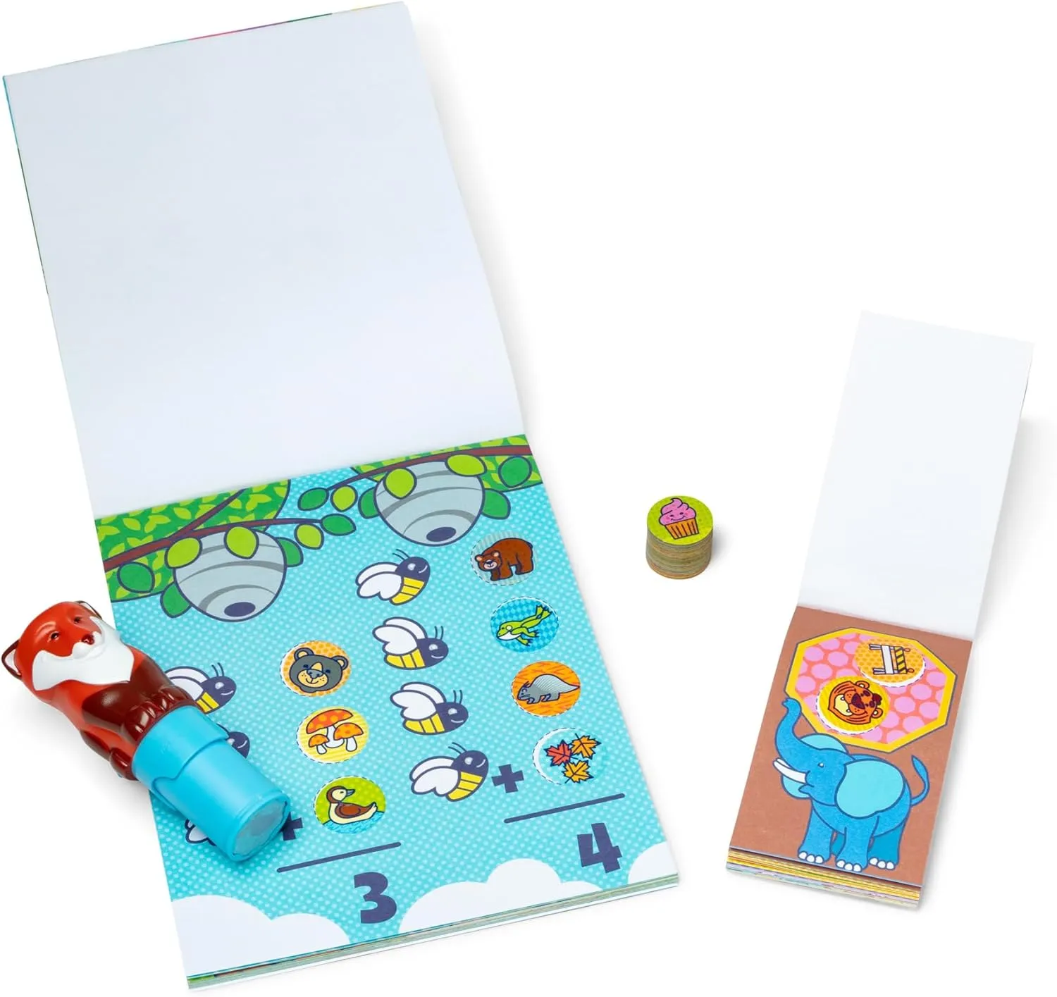 Melissa & Doug Sticker Wow!™ Fox Bundle: 24-Page Activity Pad, Sticker Stamper, 500 Stickers, Arts and Crafts Fidget Toy Collectible Character