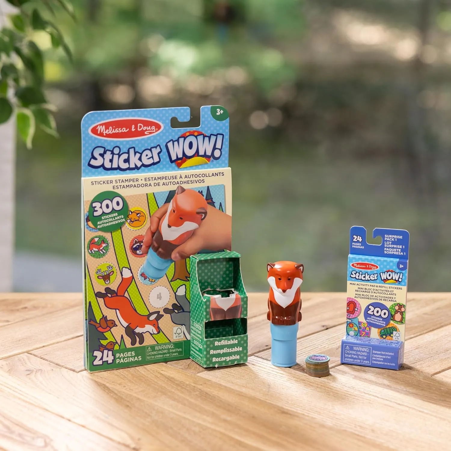 Melissa & Doug Sticker Wow!™ Fox Bundle: 24-Page Activity Pad, Sticker Stamper, 500 Stickers, Arts and Crafts Fidget Toy Collectible Character