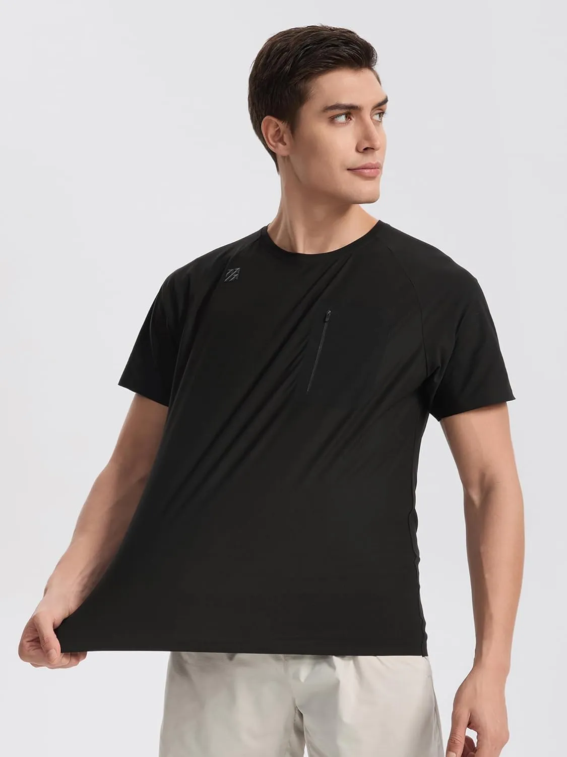 Mens Seamless Workout T-Shirts Lightweight Moisture Wicking Running Hiking Camping Tennis Pickleball Shirts for Men