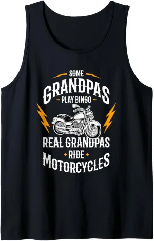 Mens Some Grandpas Play Bingo Real Grandpas Ride Motorcycles Tank Top