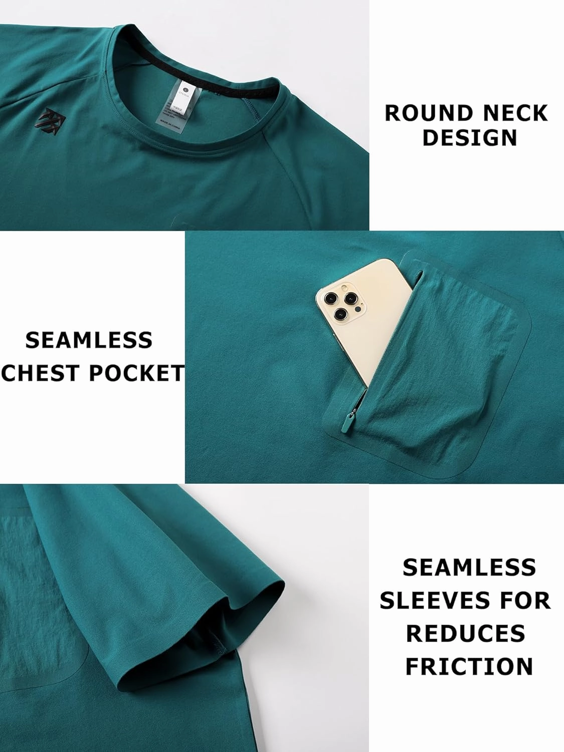 Mens Seamless Workout T-Shirts Lightweight Moisture Wicking Running Hiking Camping Tennis Pickleball Shirts for Men