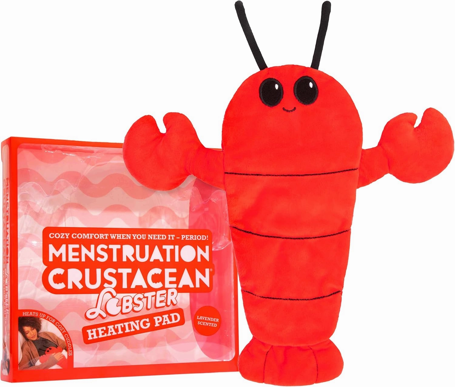 Menstruation Crustacean Lobster – The Original Viral Cuddly & Cute Plush Lavender Scented Heating Pad for Cramps