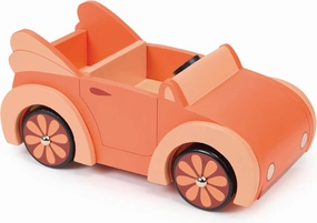 Mentari Toys - DollsHouseCar - Classic Wooden DollHouseCar - Pretend Play Car with Moving Wheels - Doll House Accessory - Encourage Imagination and Social Play - Age 3 