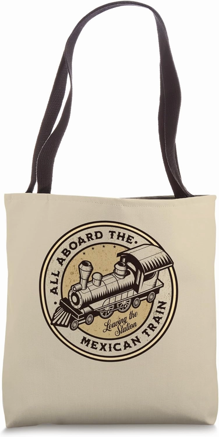 Mexican Train Dominos - All Aboard the Mexican Train Tote Bag
