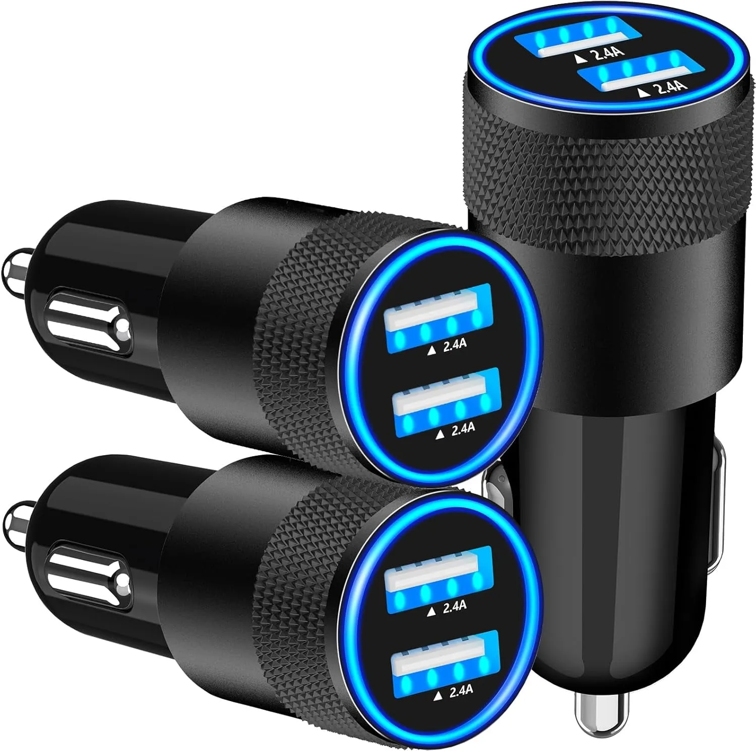 【Mfi Certified】Iphone Fast Car Charger, Braveridge 4.8A USB Car Charger Fast Charging USB-C Power Cigarette Lighter   Lightning&Type-C Cable for Iphone 16 Pro/15/14/13/12/11/Galaxy S24/S23/Pixel/Ipad