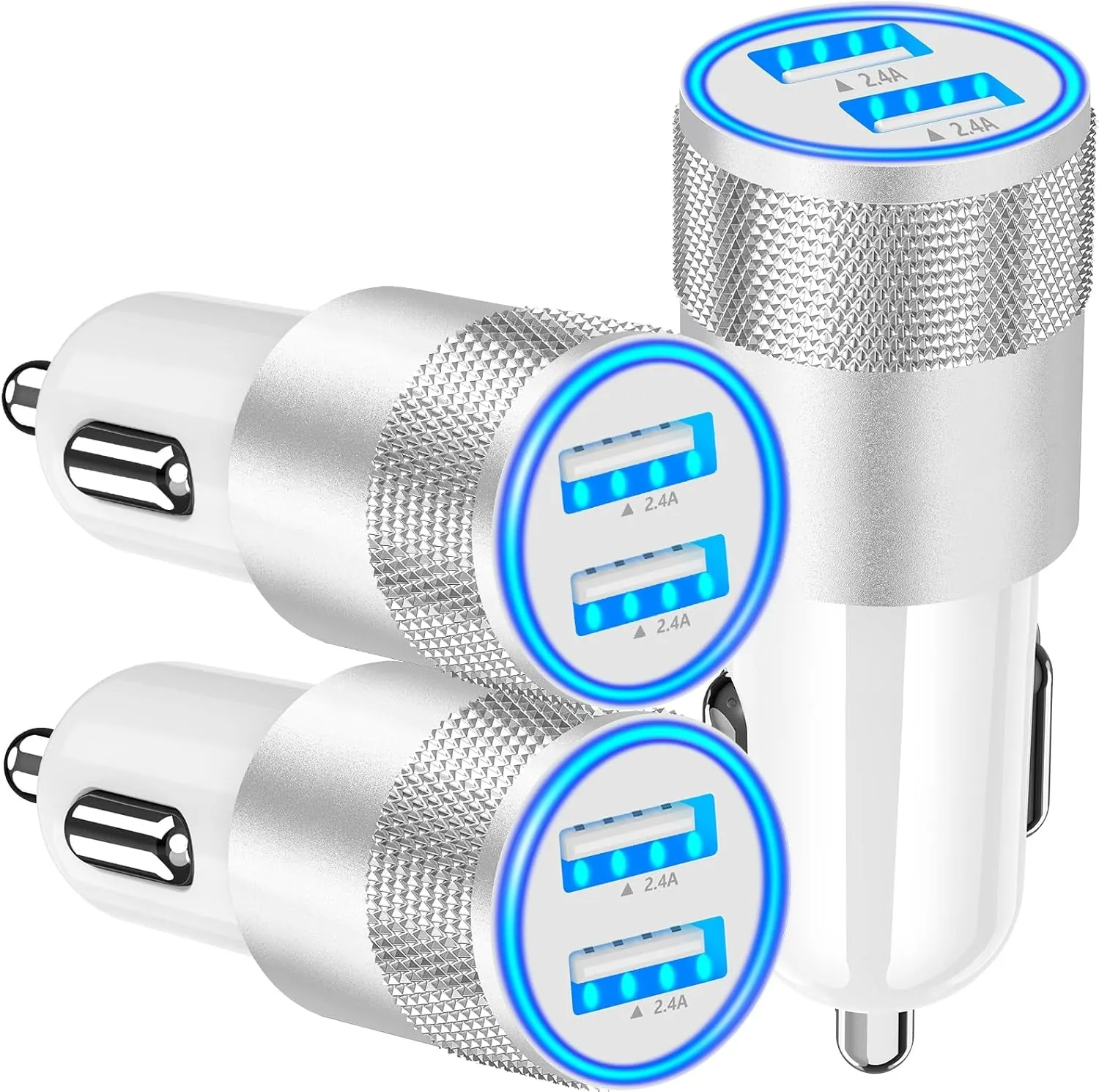 【Mfi Certified】Iphone Fast Car Charger, Braveridge 4.8A USB Car Charger Fast Charging USB-C Power Cigarette Lighter   Lightning&Type-C Cable for Iphone 16 Pro/15/14/13/12/11/Galaxy S24/S23/Pixel/Ipad