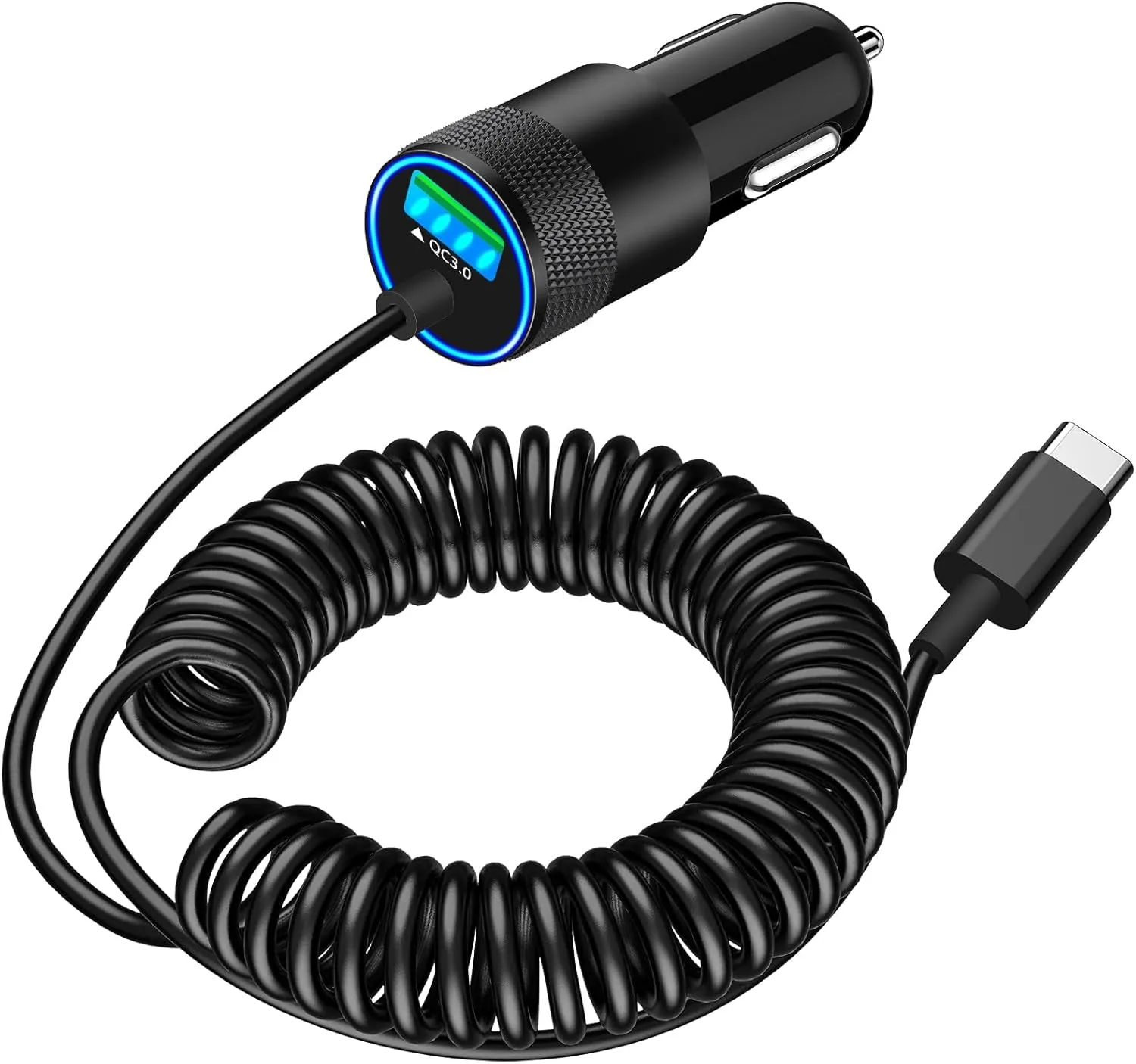 【Mfi Certified】Iphone Fast Car Charger, Braveridge 4.8A USB Car Charger Fast Charging USB-C Power Cigarette Lighter   Lightning&Type-C Cable for Iphone 16 Pro/15/14/13/12/11/Galaxy S24/S23/Pixel/Ipad