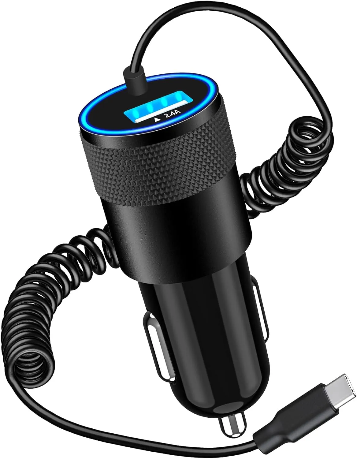 【Mfi Certified】Iphone Fast Car Charger, Braveridge 4.8A USB Car Charger Fast Charging USB-C Power Cigarette Lighter   Lightning&Type-C Cable for Iphone 16 Pro/15/14/13/12/11/Galaxy S24/S23/Pixel/Ipad