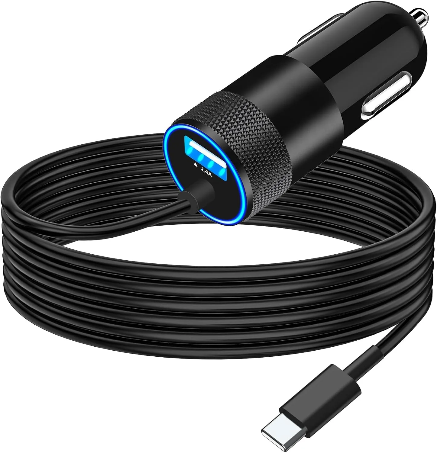 【Mfi Certified】Iphone Fast Car Charger, Braveridge 4.8A USB Car Charger Fast Charging USB-C Power Cigarette Lighter   Lightning&Type-C Cable for Iphone 16 Pro/15/14/13/12/11/Galaxy S24/S23/Pixel/Ipad