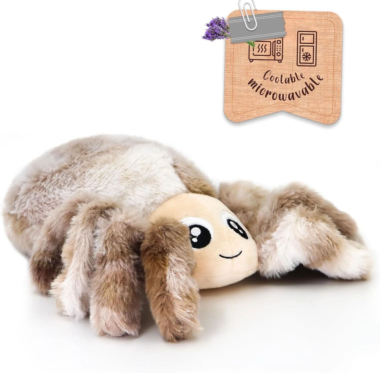 Microwavable Heating Pads Stuffed Animals, 1.6 lb Heatable Spider Pillow Plush for Period Cramps Stress Relief, Stuffed Gifts Plush Toys for Girls Boys Women