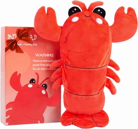 Microwavable Heating Pad for Period Cramps, Cuddly Warming Pillow, Cute Lobster Plush Stuffed Animal Menstrual Heating Pad for Girls Unique Valentine's Day Funny Gifts for Girlfriend Daughter Mom