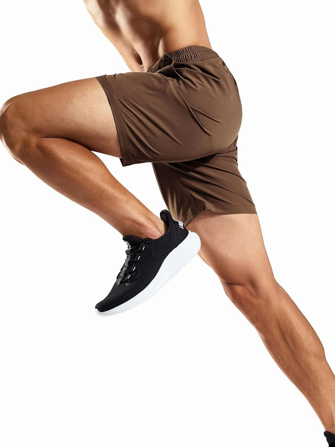 MIER Men's Workout Running Shorts 7 Inch Lightweight Athletic with Zipper Pockets No Liner Quick-Dry Gym Active Shorts