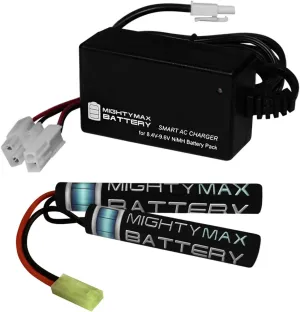 Mighty Max Battery 8.4V 1600mAh Butterfly for Cybergun CYMA Colt M4 CQBR RIS   8V Charger