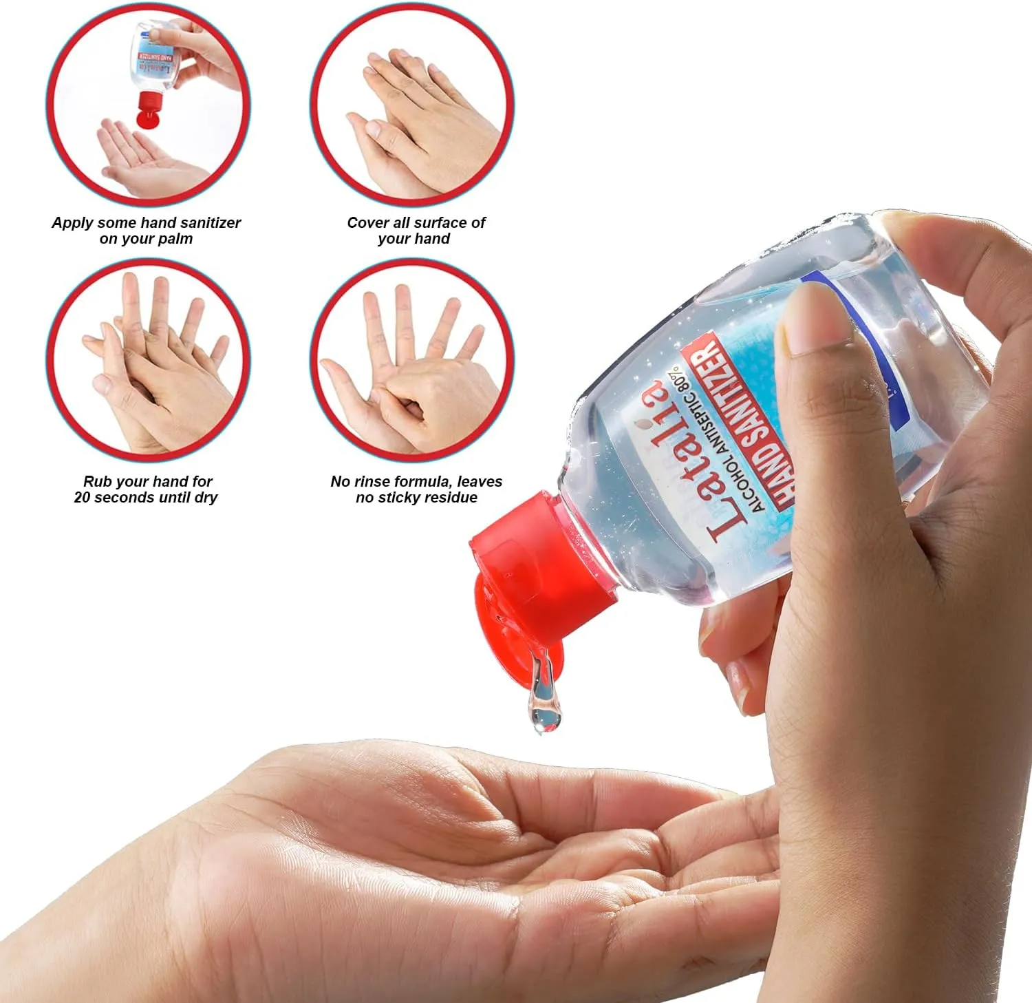 Mini Hand Sanitizer | Pack of 96 Unscented Hand Sanitizer Travel Size with 80% Alcohol, Pocket-Friendly, Quick-Dry, Moisturizing & Everyday Clean Hands (55ml & 1.85 fl. oz)