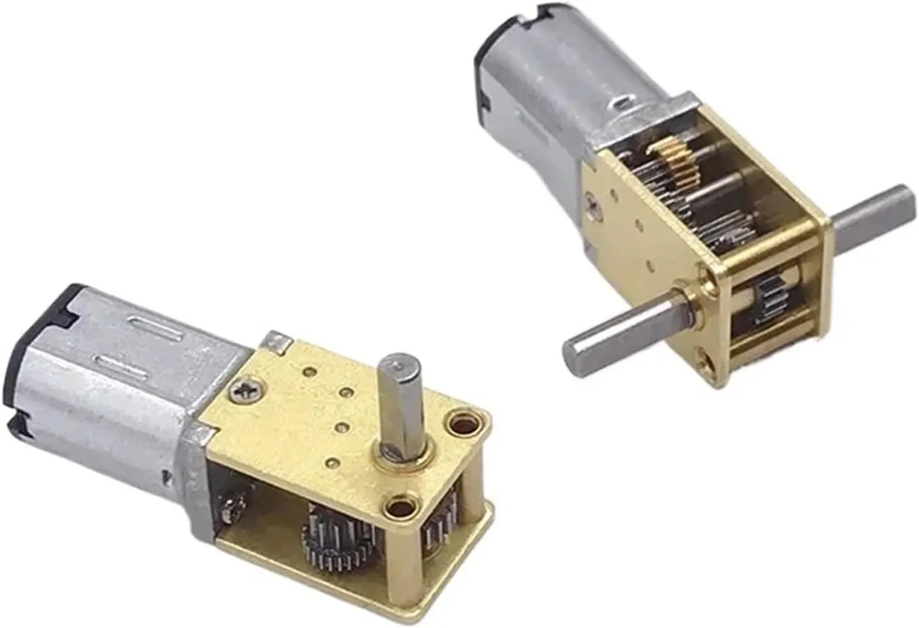 Mini N20 All Metal Gear Motor DC 3V-12V 4RPM-381RPM Slow Speed High Torque Dual Axis Engine Worm Reduction Motor Smart Robot Car(D 95RPM-381RPM_SINGLE SHAFT)