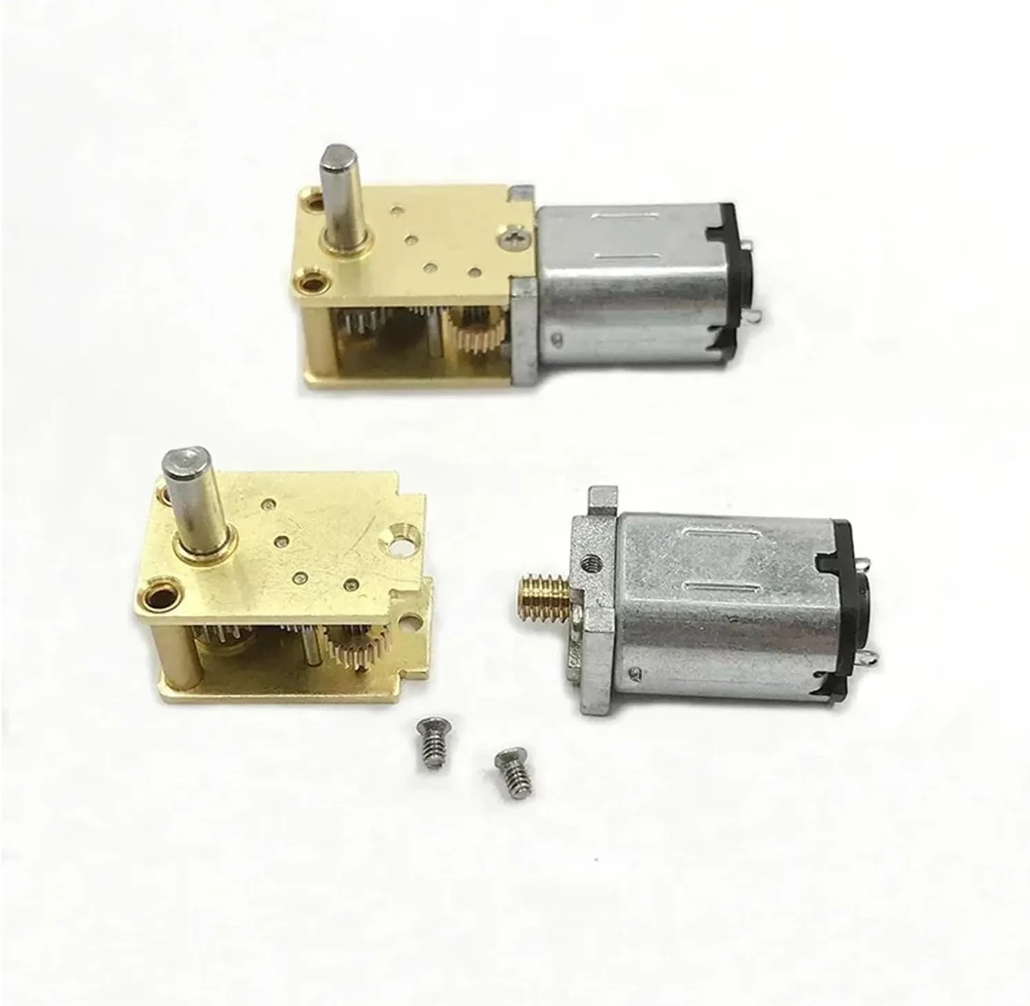 Mini N20 All Metal Gear Motor DC 3V-12V 4RPM-381RPM Slow Speed High Torque Dual Axis Engine Worm Reduction Motor Smart Robot Car(D 95RPM-381RPM_SINGLE SHAFT)