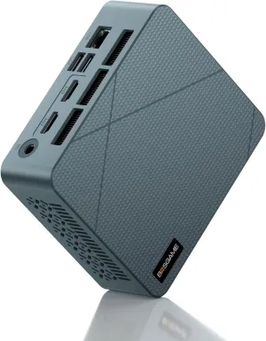 Mini PC E2, AMD Ryzen 5 3550H Mini Computers, 16GB RAM 512GB NVMe SSD, USB-C & Dual HDMI Ports Triple Display Desktop PC, RJ45 LAN, WiFi 5/Bluetooth 5.0