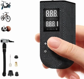 Mini Bike Pump - 100 PSI Portable Bike Pump with Presta & Schrader Valves, Auto Stop & Heat Dissipation, Rechargeable Electric Bicycle Pump for Road & Mountain Bikes, Motorcycle, Sports Balls
