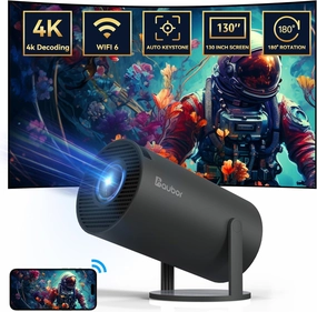 Mini Projector, Portable Movie Projector with 5G WiFi and Bluetooth, 10000 Lumen，Auto Keystone Correction, Support 1080P ，40"-130" Screen Movie Projector (Steel Gray)