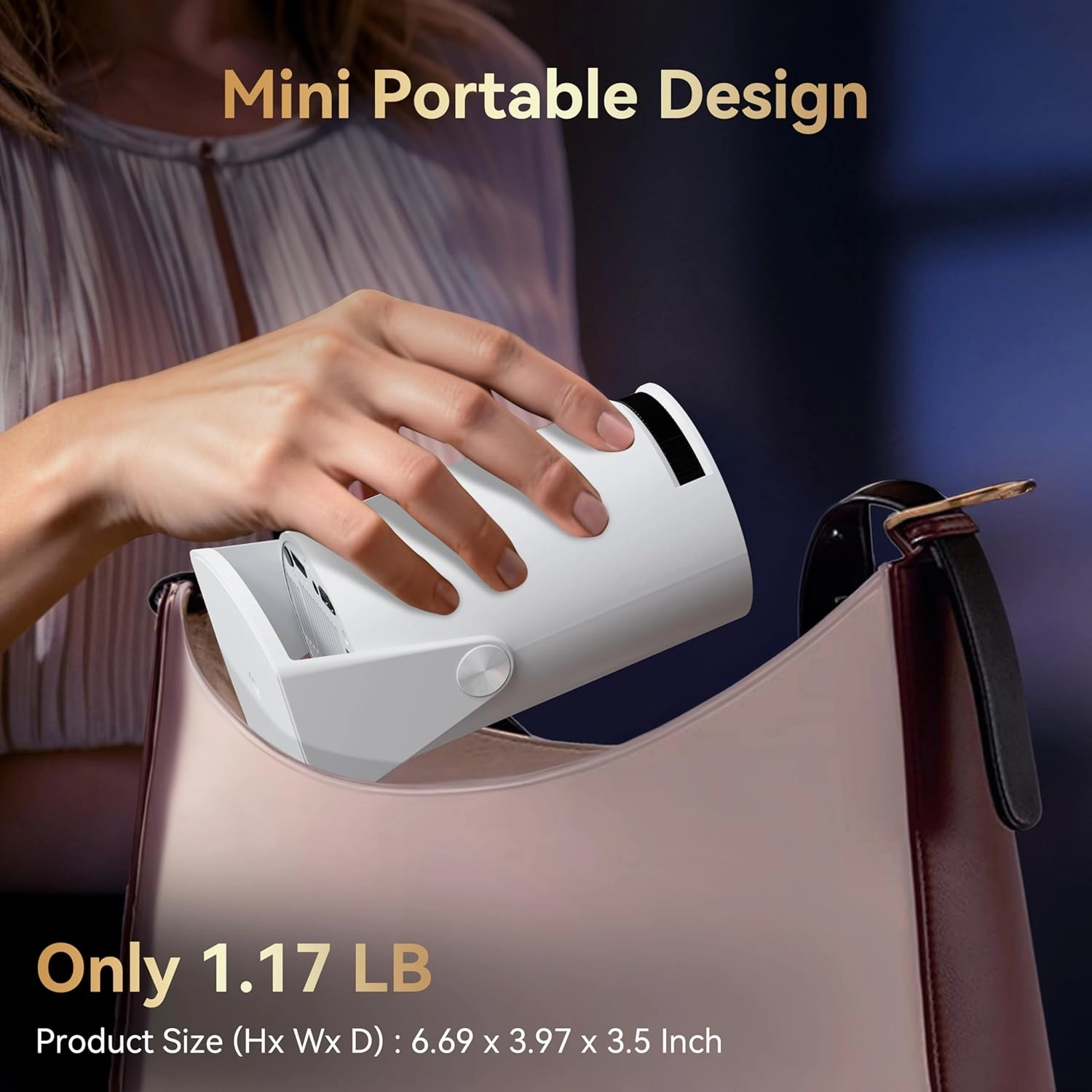 Mini Projector with Wifi and Bluetooth 210°Rotatable Portable Smart Projector Built-in Android TV 11.0 1080P Support Short Throw Outdoor Auto Keystone 150'' Screen Home Theater Projector for Phone/PC