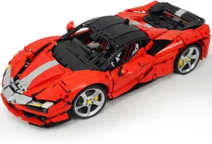 MISINI M6419 1:8 Sports Car Building Blocks Set, 4100 Pieces MOC Roadster Model With Red and Yellow Exterior Parts, Collectible Car Gifts for Adults, Teens and Kids