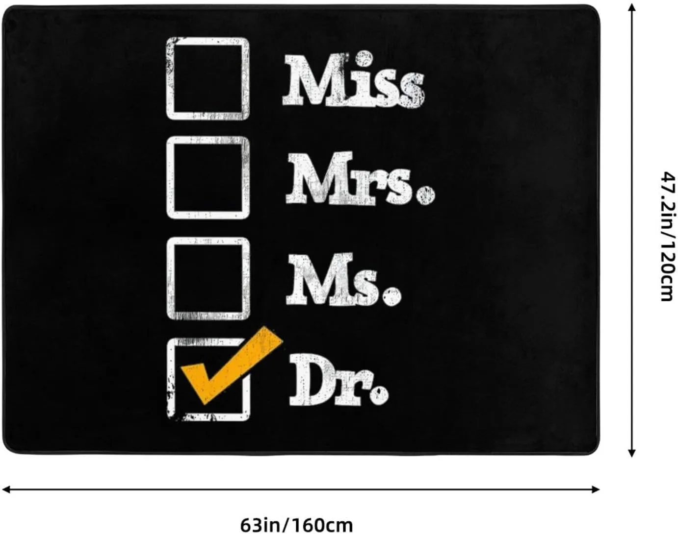 Miss Mrs Ms Doctor Area Rug for Living Room Bedroom - Soft Non-Slip Low Pile Washable Floor Mat, Perfect for Kitchen, Dining Room, Nursery, Office