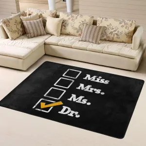 Miss Mrs Ms Doctor Area Rug for Living Room Bedroom - Soft Non-Slip Low Pile Washable Floor Mat, Perfect for Kitchen, Dining Room, Nursery, Office