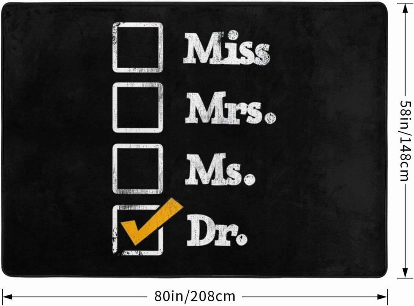 Miss Mrs Ms Doctor Area Rug for Living Room Bedroom - Soft Non-Slip Low Pile Washable Floor Mat, Perfect for Kitchen, Dining Room, Nursery, Office
