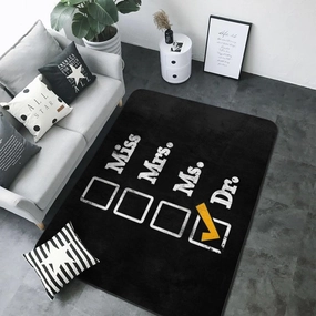 Miss Mrs Ms Doctor Area Rug for Living Room Bedroom - Soft Non-Slip Low Pile Washable Floor Mat, Perfect for Kitchen, Dining Room, Nursery, Office