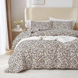 mixinni Black Brown Leopard Print Comforter Set Twin XL Size Women Ultra Soft Wildlife Animal Cheetah Print Comforter Men Abstract Bedding Set with 2 Pillowcases for All Seasons-Twin XL Size