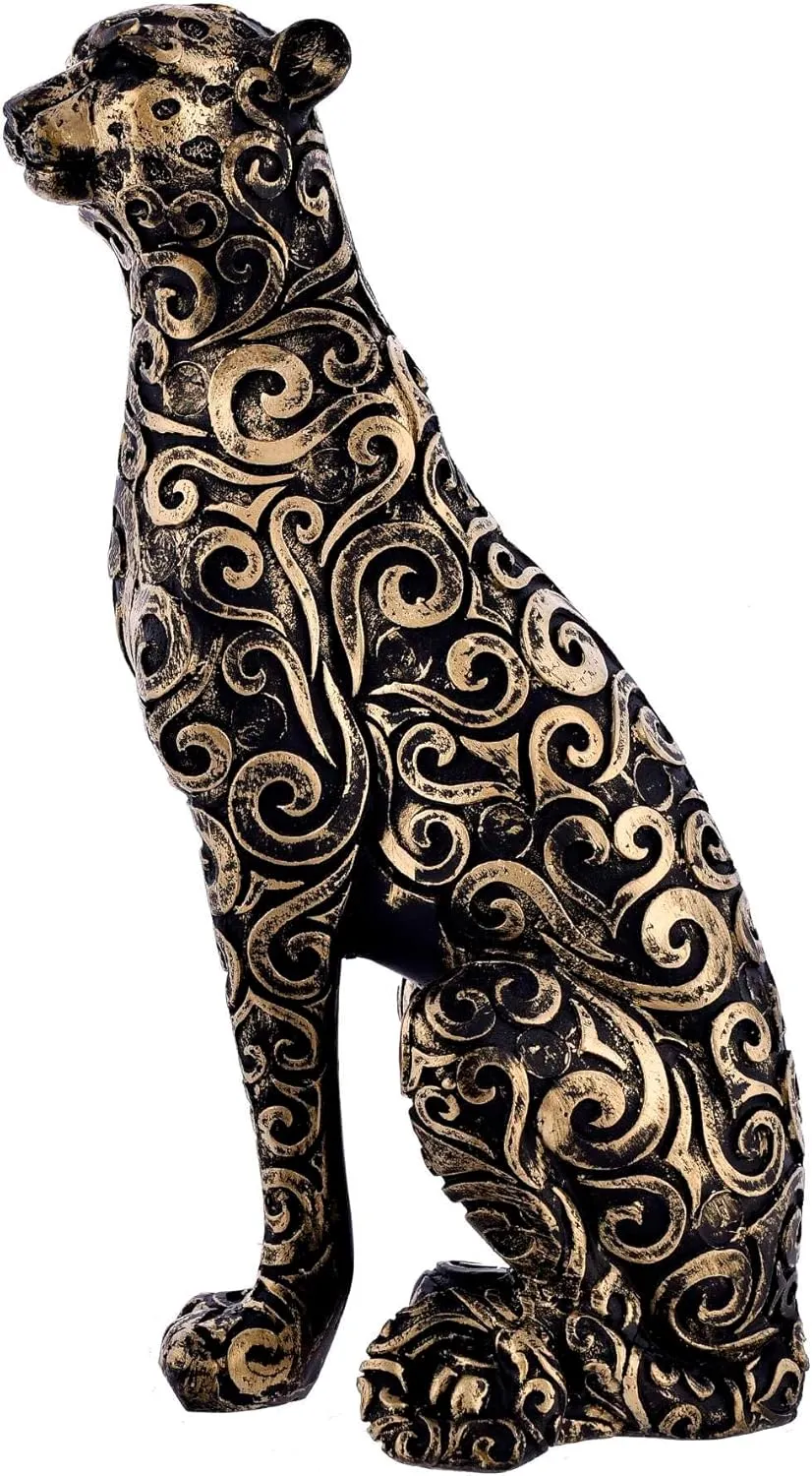 MNM UNQIUE MART Sitting Panther Showpiece Statue for Home Decor Living Room