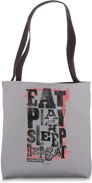 Monopoly Eat, Play, Sleep, Repeat Tote Bag