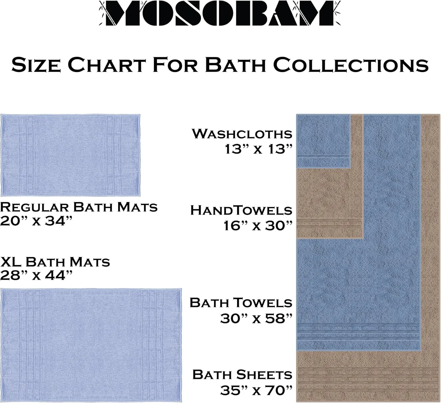 Mosobam Luxury Turkish 8pc Towel Set 30X58 16X30 13X13 Light Taupe 700 GSM Bamboo Viscose & Aegean Turkish Combed Cotton